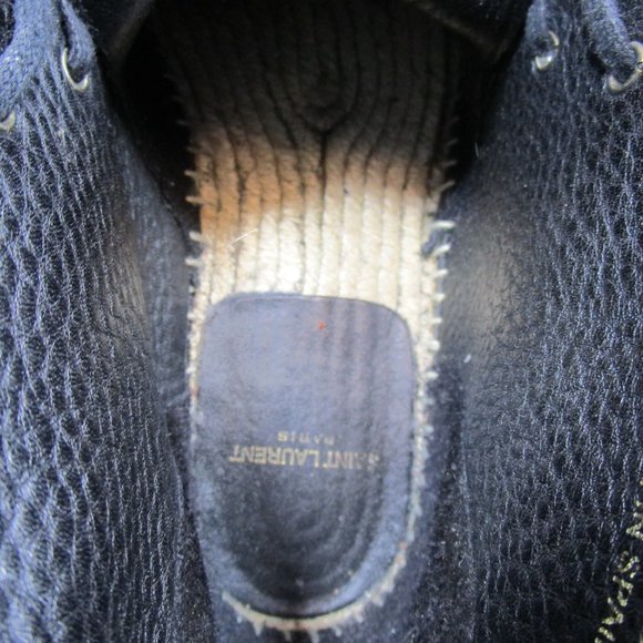 Saint Laurent Ankle Booties Womens Size 38 Eu Espadrilles Black Suede - Picture 11 of 12